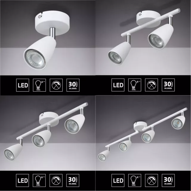 LED Deckenstrahler Spotleuchte schwenkbar Weiß GU10 Deckenlampe Wandleuchte Flur