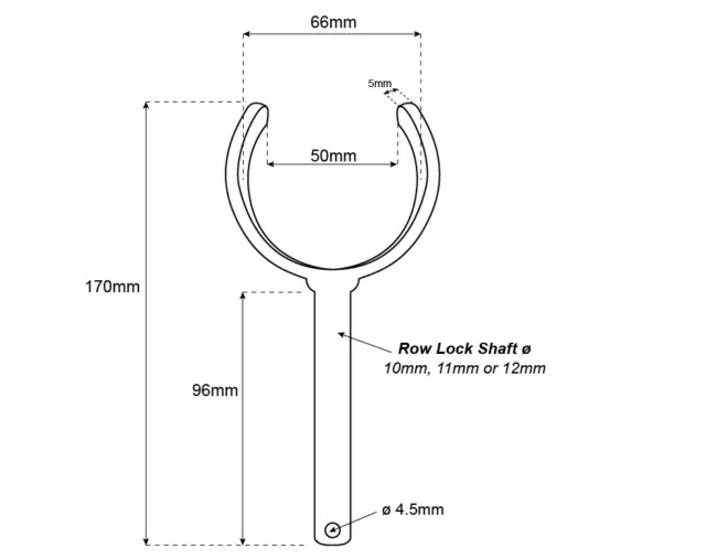 Rowlocks Galvanised - Open (Pair) 2