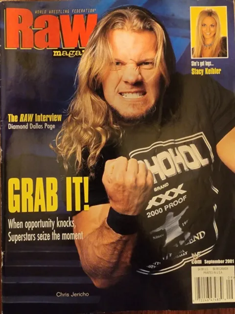 WWF Raw Magazine September 2001 CHRIS JERICHO *Has Poster*     B