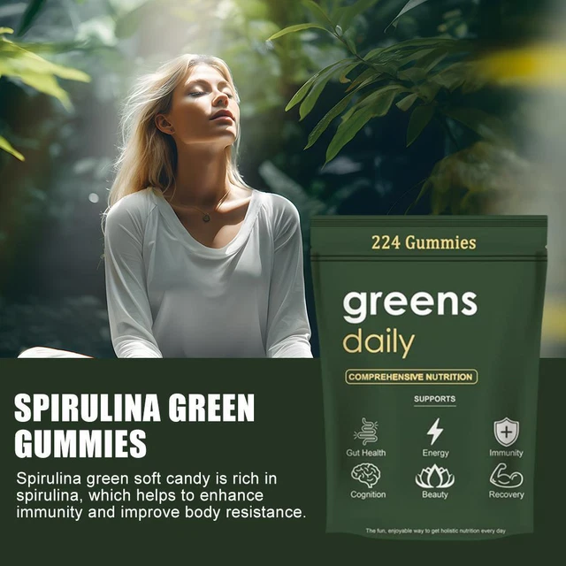 CHLOROPHYLL SPIRULINA GUMMIES Detox & Energy Booster Green Bear 224