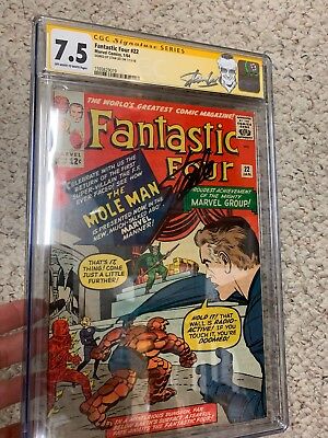 Signed By Stan Lee CGC SS FANTASTIC FOUR 22 2nd MOLE MAN 1st Invisible Shield