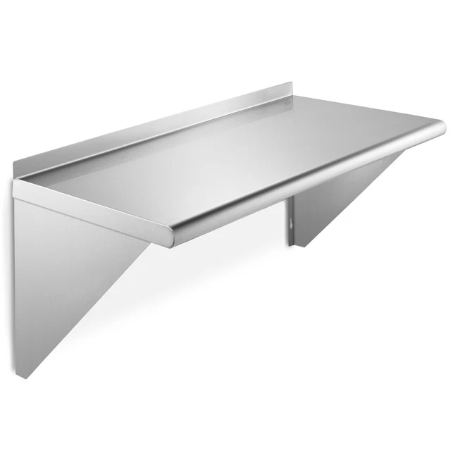 Stainless Steel 12" x 24" 16GA Commercial Kitchen Wall Shelf Restaurant Shelving