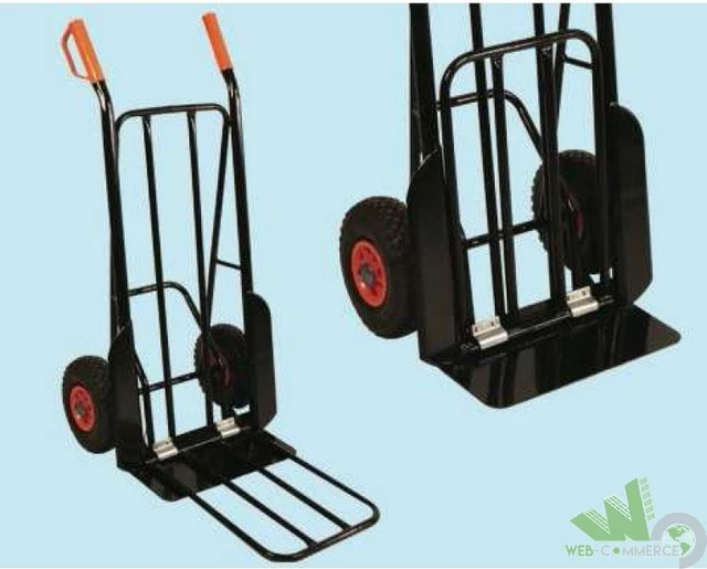 Carrello 2 Ruote Portapacchi Con Pedana Richiudibile In Acciaio 200 Kg Brixo Strong Plus Xl 77653275 - Foto 3