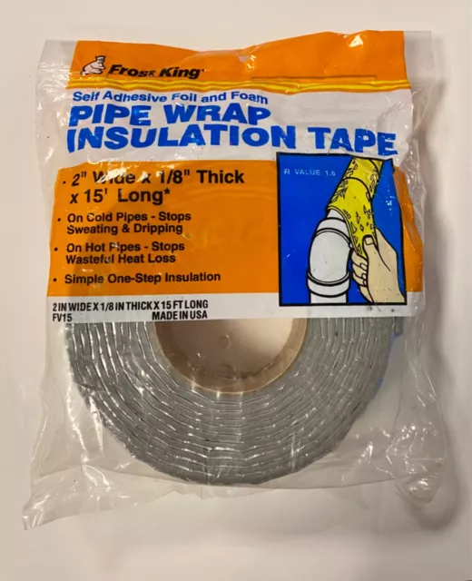 Frost King Pipe Wrap Insulation Tape 2"W X 1/8"Thick X 15' Long