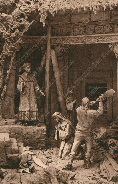 Il massacro del 9 luglio 1900 a Tai uieu fu Scultura MASTROIANNI Roma Cartolina