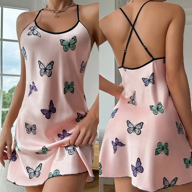 Nuisette De Nuit En Coton B❤️ - Taille 38/40 - Vert Avec Motifs - Neuf Avec étiquettes