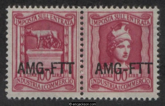 Trieste Industry & Commerce Revenue Stamp, FTT IC65 se-tenant pair, mint, VF