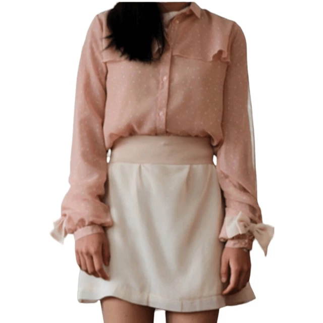 Jason Wu Target sheer polka dot blouse long sleeve sophisticated feminine med "N