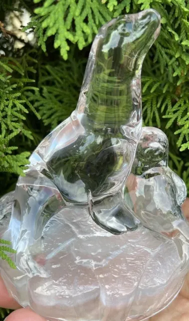 Royal Crystal Rock Sea Lion Seals Mom and Baby Art Glass 1999 Italy