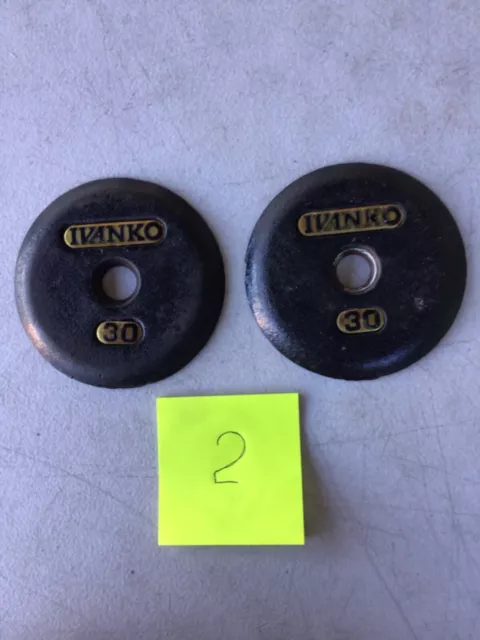 2 ivanko End Caps For Pro Style Dumbbells vintage used ductile cast iron Weights