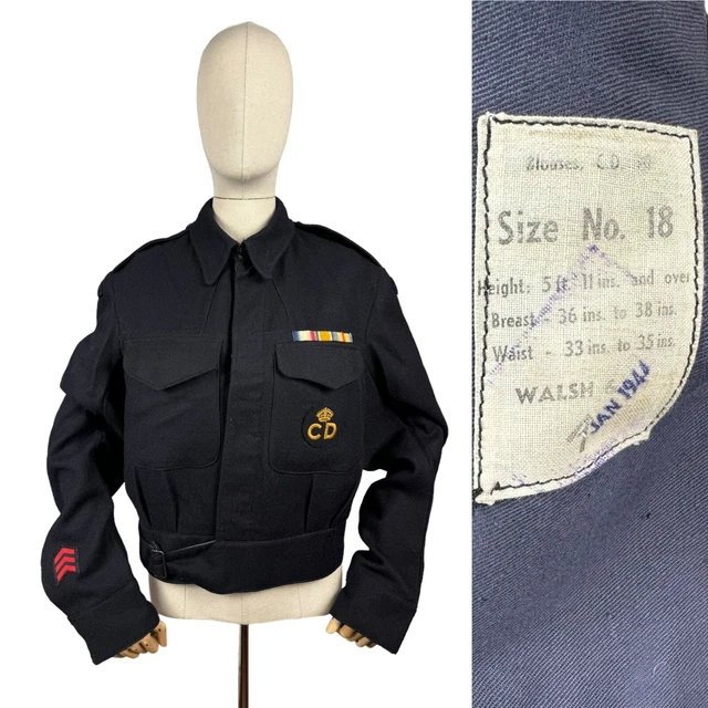 Arp Jacket ORIGINAL 1940'S ARP CIvil Defence Warden Jacket - 1944 Dated - Size 18 ...