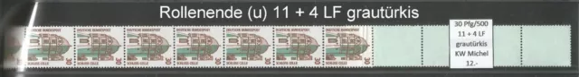 RM Sehenswürdigkeiten 30 Pfg RG 500 ROLLENENDE 11 + 4 LF u grautürkis