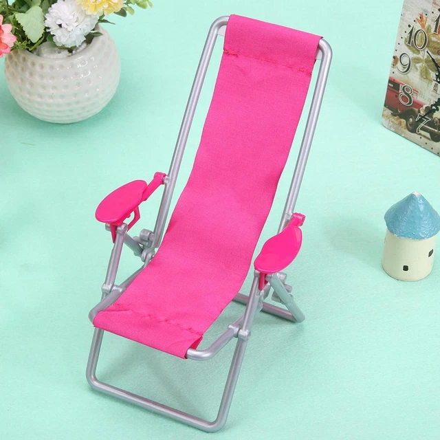 Plastic Model Beach Chair Foldable Mini CSimulation Leisure Chair for Doll House 2