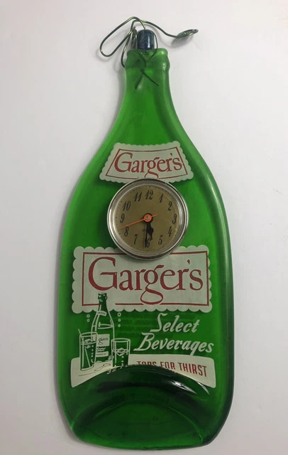 Vintage Soda Pop  Bottle Clock ~32 oz. ~Garger's Select Beverages ~St Louis, Mo.