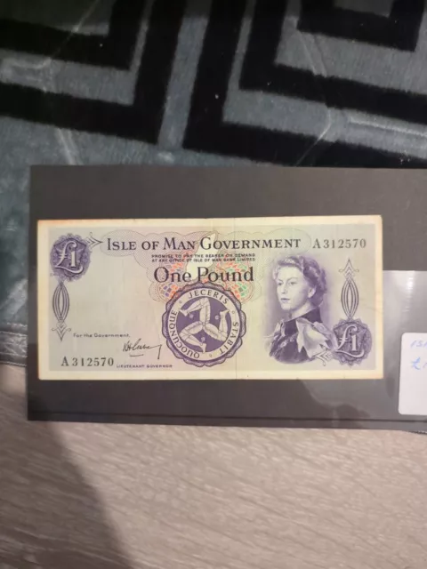 Isle Of Man 1961 One Pound Note A 312570 Circulated