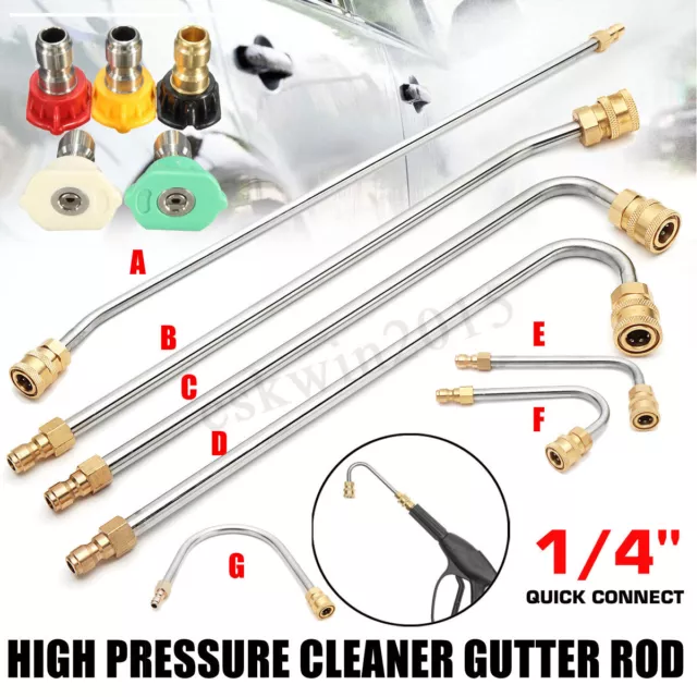 High Pressure Washer Gutter Cleaner Attachment for Lance/Wand 1/4" Quick Connect