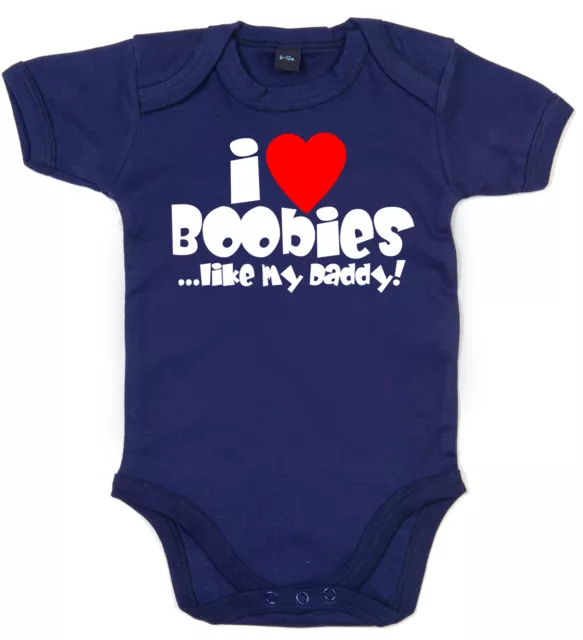 Gilet divertente bambino ""I love Boobies like Daddy"" papà babygrow vestiti