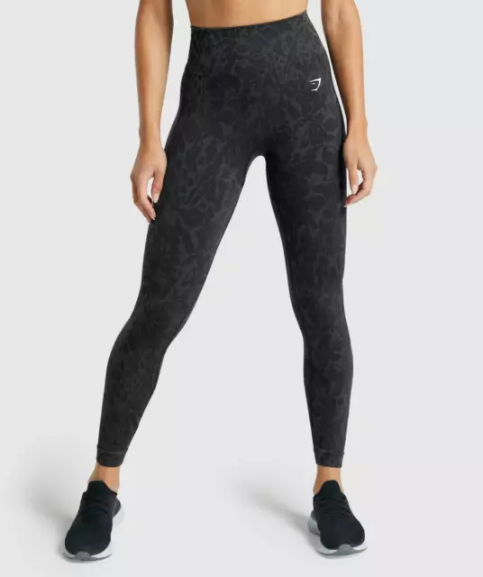 Gymshark Adapt Animal Seamless Leggings Urban Grey Black Size medium