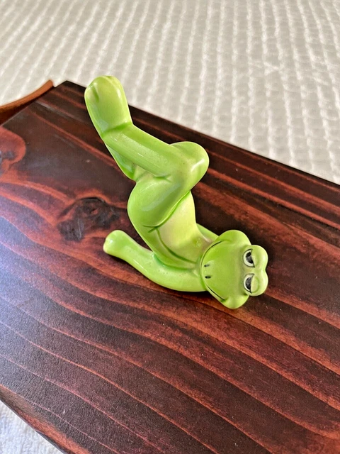 VINTAGE Yoga Stretching Reclining Ceramic Frog Korea