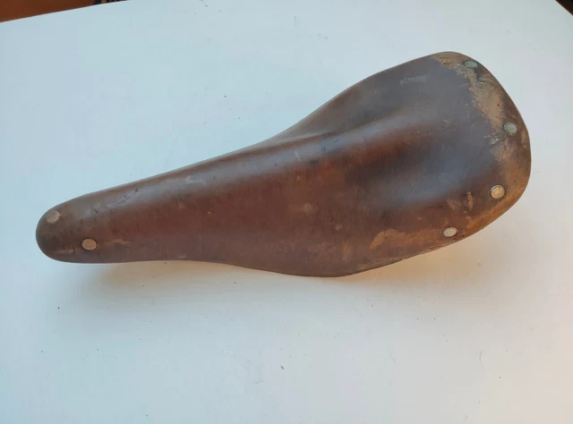 Selle Vélo Course PEUGEOT SPORT En Cuir - Vintage 1940-1960, Pour Randonneuse Ancienne