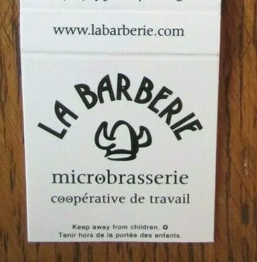 La Barbarie Microbrewery Brew Pub Matchbook Matchcover (Quebec City) -E1