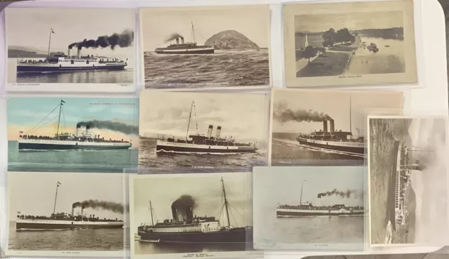 x10 Scottish Shipping Postcards. Please See Images. Old Postcards