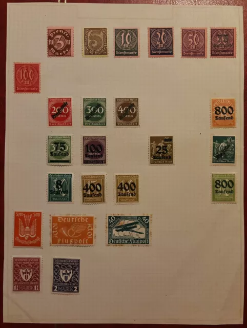 Germany Deutschland Old Lot Collection Stamps Flugpost Album Page 08160324