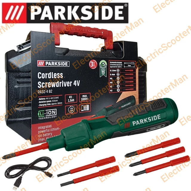 PARKSIDE 4V CORDLESS Screwdriver With 6 Insulated Special Bits Head