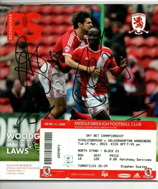 Multi Signed Programme Middlesbrough V Wolves Plus Ticket