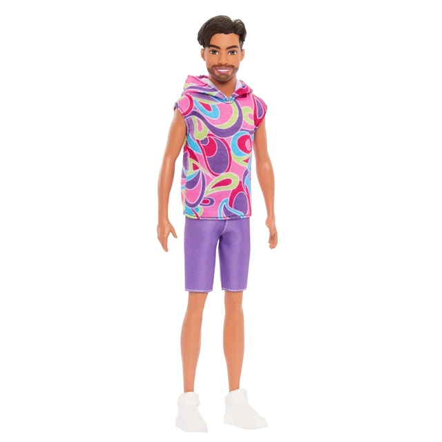 Barbie Fashionista Ken-Puppe – Mit Pinkem Kapuzenpulli, Braunen Haaren, Inkl. Aufbewahrungstasche, Ab 3 Jahre
