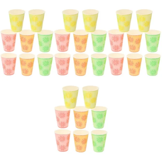 32 Pcs Becher Trinken Zitronen-Pappbecher Kaffeetassen Coffee Mug Stroh