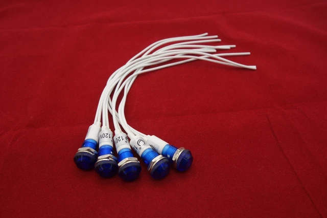 Voyants LED Métalliques 12 Mm Pré-câblés - Lot De 10 (rouge, Jaune, Bleu, Vert, Blanc), 220V, Pour Panneaux électriques - 10