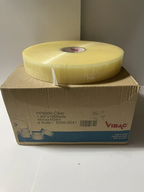 4 x Rolls Vibac PP5000 1999 yds Industrial Packaging Tape 48mm x 1828m NEW