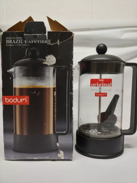 New BODUM Brazil 8-Cup French Press Coffee Maker 34-oz Black
