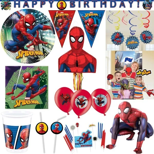 Spiderman Equipo Up Cumpleaños Niños Fiesta Set Decoración Artículos Vajilla de