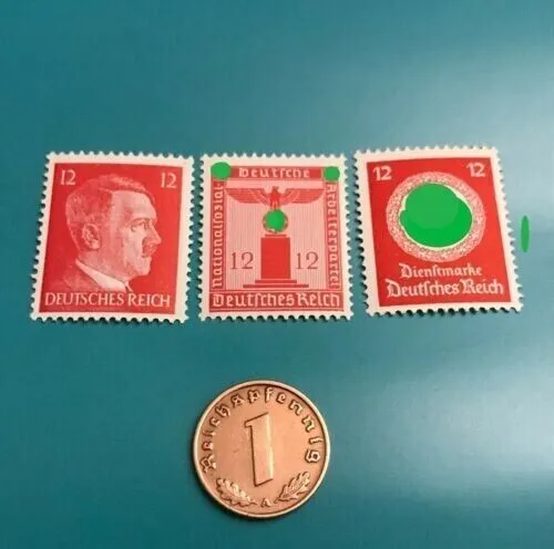 Wwii Wk2 Briefmarken + Münze Hk Ah Set Deutsches Reich Wk Ii  Sammlung Lot 1937 2