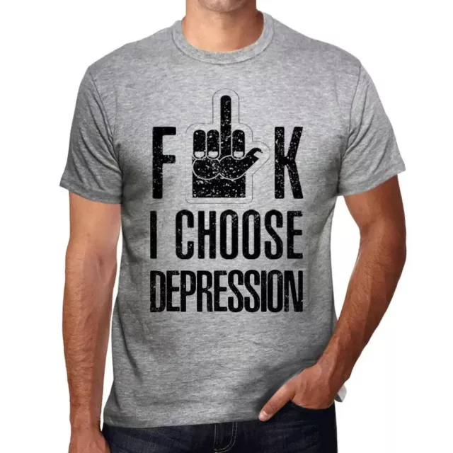 ULTRABASIC Homme Tee-Shirt F**k Je Choisis La Dépression F**k I Choose