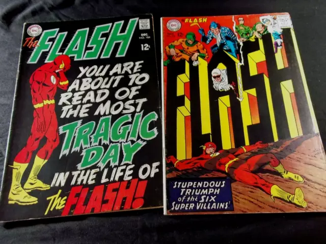 Flash lot of 2 VG/FN to FN 174, 184 vintage DC Comics 1967 / 1968