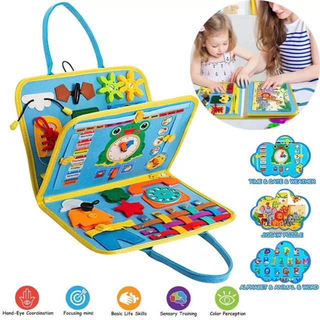 Busy Board für Kleinkinder, Montessori Spielzeug Baby Sensorisches Pädagogisches