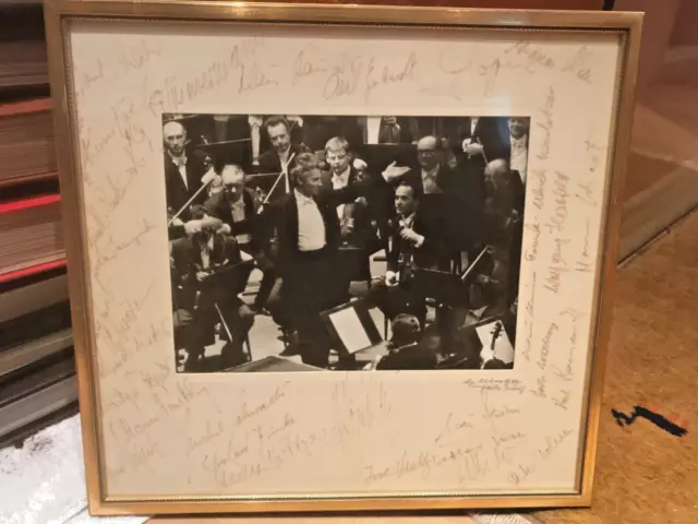 Bild Foto Kunst Herbert von Karajan Philharmoniker 35,5x33,5 mit Widmung UNIKAT