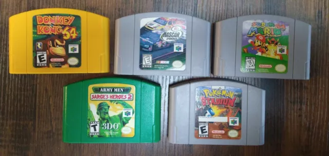 Nintendo 64 N64 Lot of 5 Games Super Mario, Pokemon Stadium, Donkey Kong....more