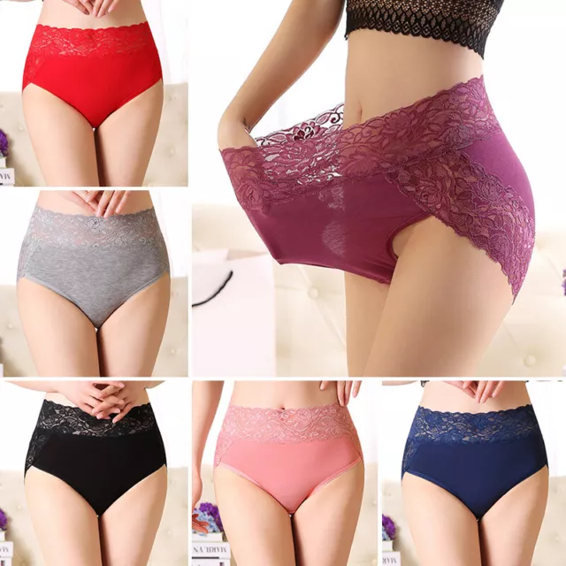 Women's High Waist Lace Panties Underpants Sexy Underwear Briefs Knickers New