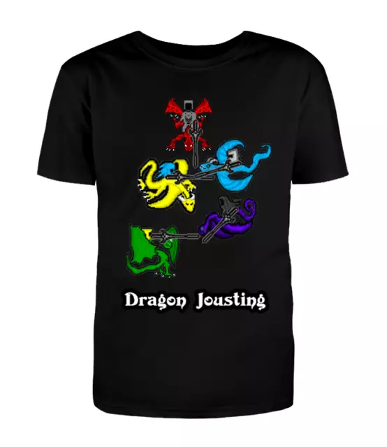 Pixel Dragon Jousting Retro T-Shirt