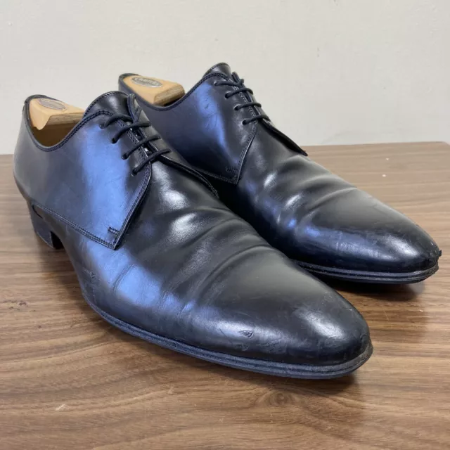 CHRISTIAN DIOR SHOES Mens 9 Black Leather Derby Oxford Dress Lace Up ...