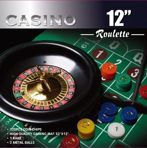 12 Inch Roulette Wheel Game Set with 120 Mini Chips, 12x32 inch Layout and