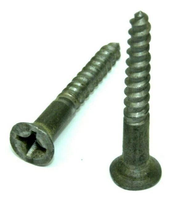 (500) Phillips Flat Head #10 x 1-1/2" Wood Screw OLD SCHOOL STEEL ES