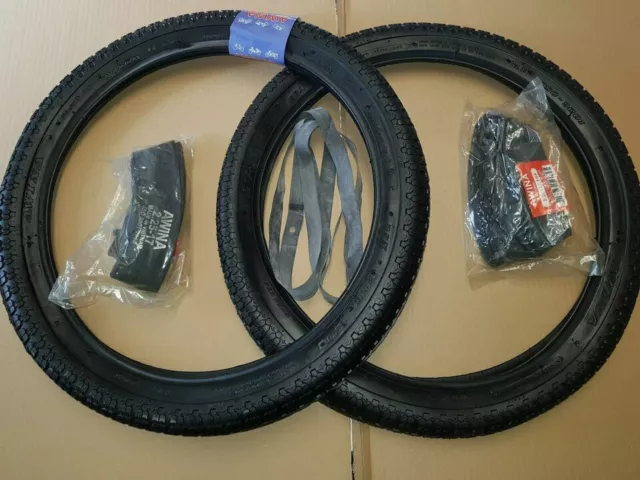 • Moped Mofa 2 Reifen mit 2 felgenband und 2 Schlauch Set 2 1/4 - 19 28N 23X2,25