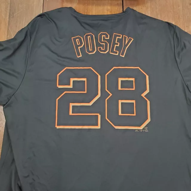 SAN FRANCISCO GIANTS #28 BUSTER POSEY BASEBALL JERSEY TOP MLB MAJESTIC  MEN’S 2xl
