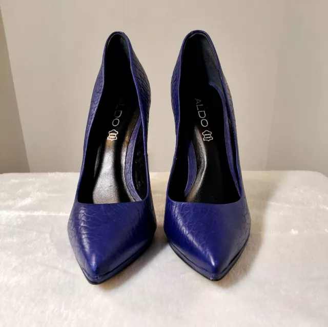 Aldo leather pointed toe high heel pump - Blue - SZ 8.5