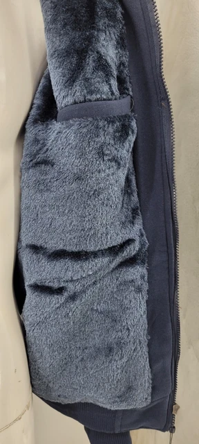 Mens Thick Soft Fur Fleece Heavy Duty Work Zip Up Hoodie Winter Black Sweatshir 5